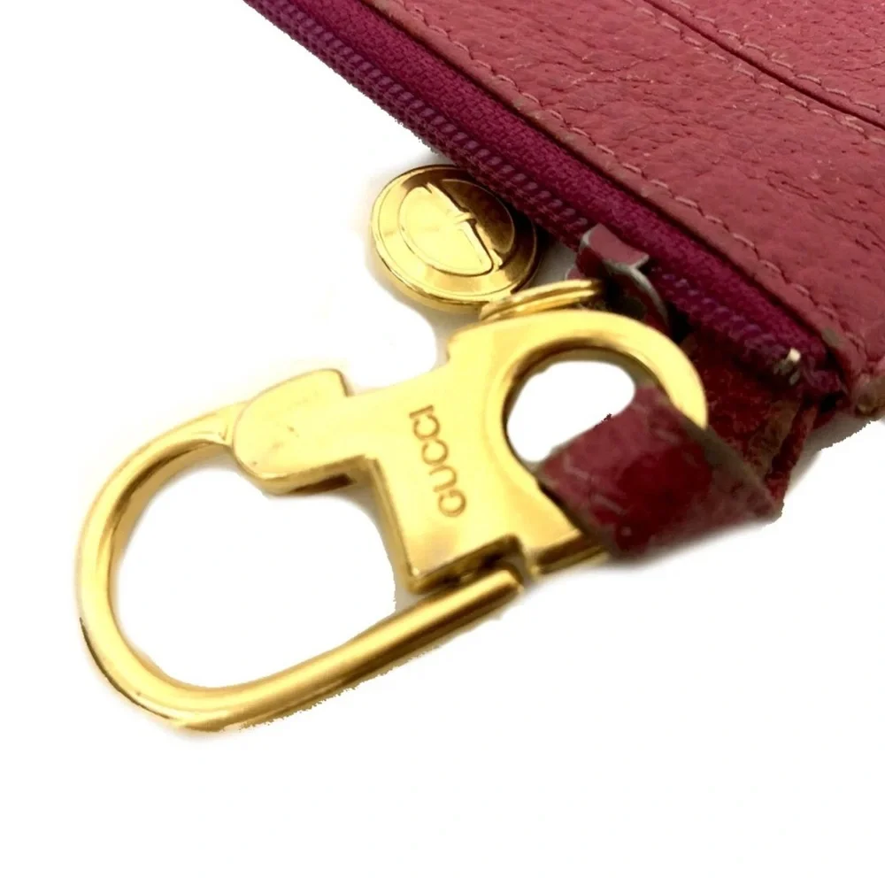 Gucci Red Leather Key/Coin Pouch - Picture 5 of 8